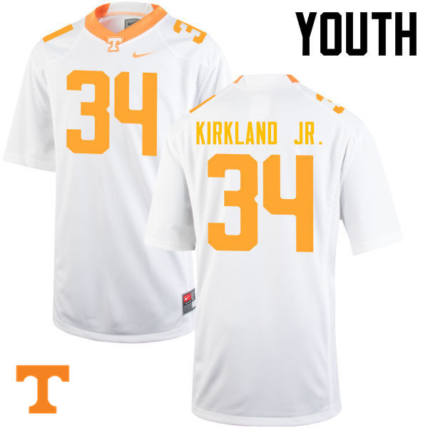 Youth #34 Darrin Kirkland Jr. Tennessee Volunteers College Football Jerseys-White